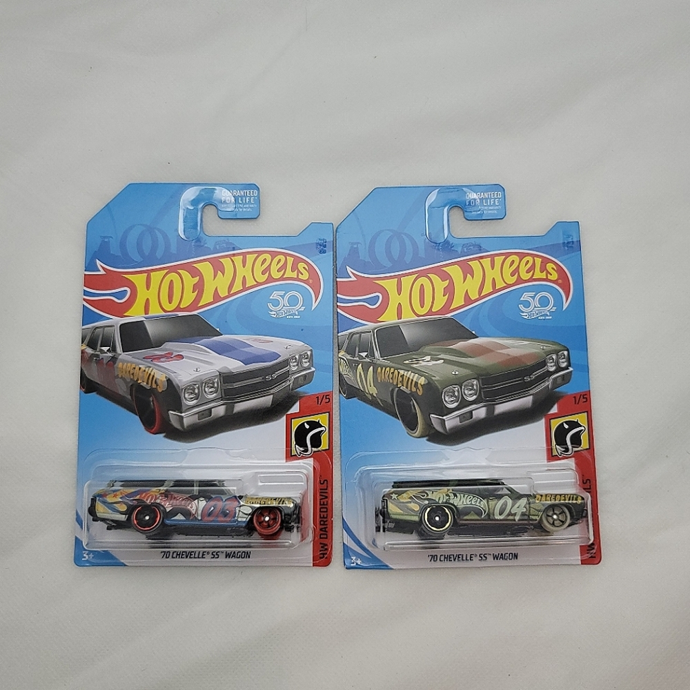 Hot Wheels 50th Anniversary '70 Chevelle SS Wagon(Silver or Green) HW DAREDEVILS